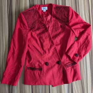 EMILY Vintage beaded red blazer